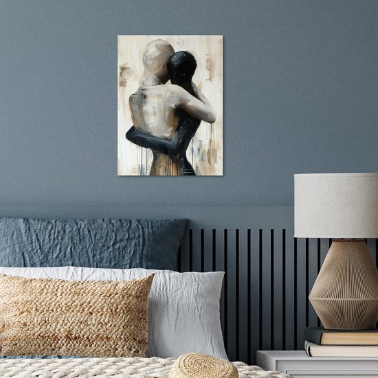 Poster 30x40 cm - Abstract - Liefde - Zwart wit - Modern - Posters - Kamer decoratie - Wanddecoratie woonkamer - Muurdecoratie slaapkamer