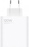 Chargeur blanc 120W avec le texte 'Xiaomi Communications Co., Ltd. Designed by Xiaomi'.