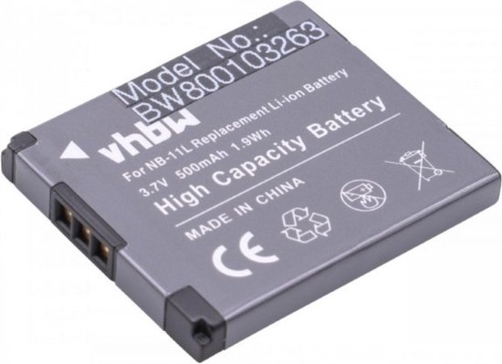 Accu Canon NB-11L NB-11LH 7.4V 600mAh Li-Ion batterij voor Ixus 125-285 HS, PowerShot A2300-SX420