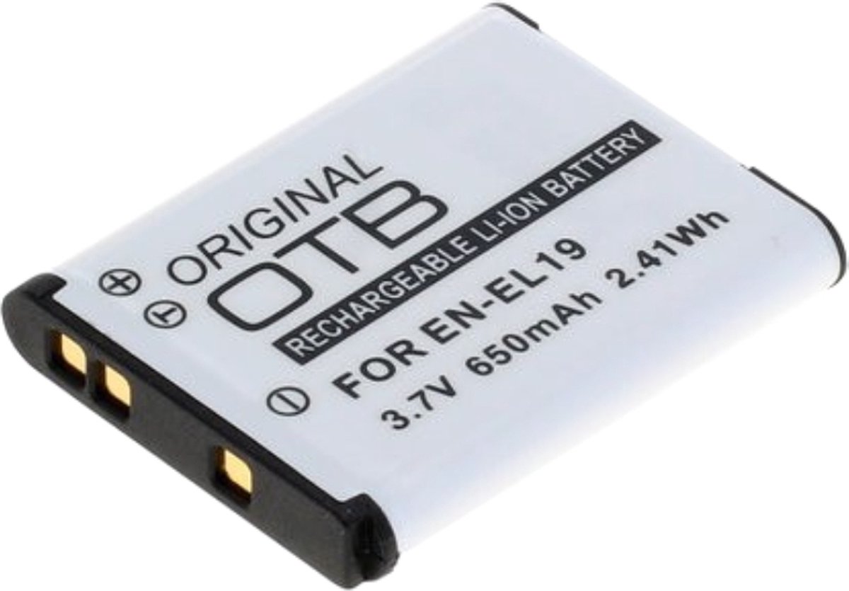 OTB Camera accu compatibel met Nikon EN-EL19 en Sony NP-BJ1 / 650 mAh