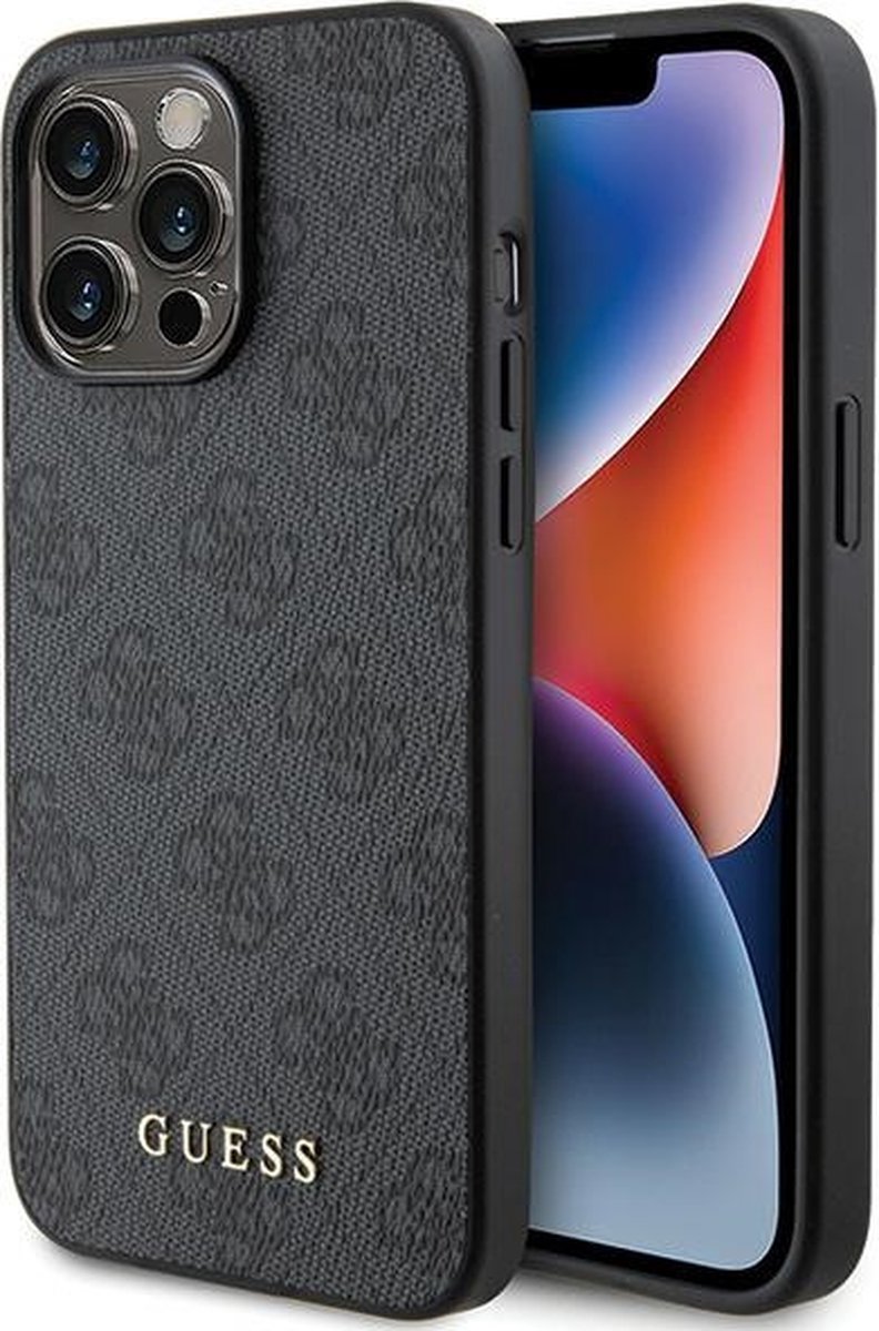Guess 4G Back Case - Geschikt voor Apple iPhone 15 Pro (6.1") - Grijs