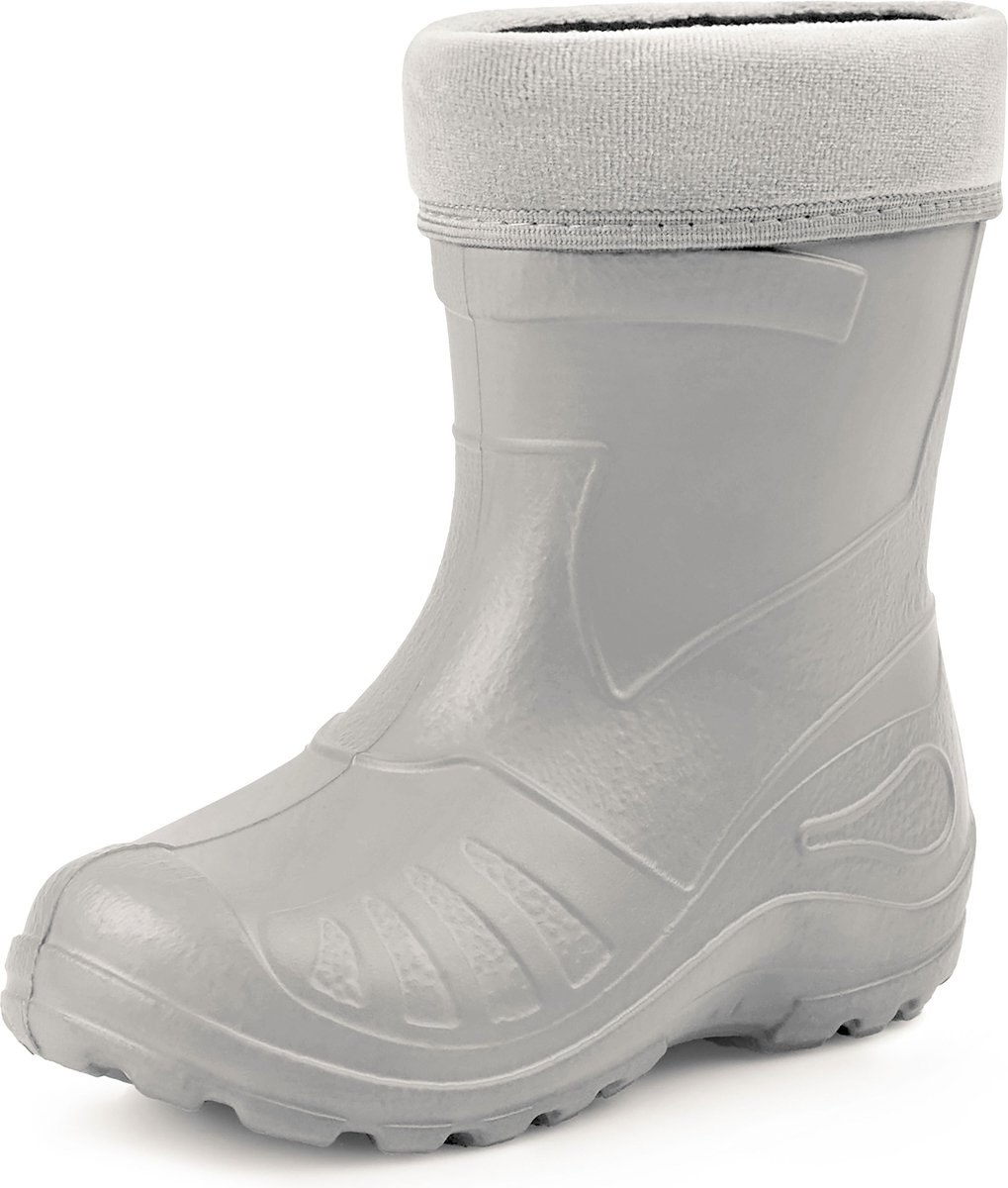 Ladeheid LA-KL-050 Kinder Regenlaarzen - Rubber - met Binnenschoen - EVA - Wasbare Binnenschoen - Grijs - 26