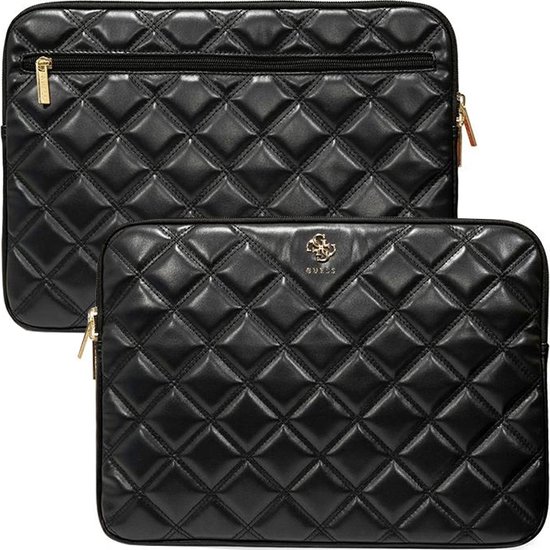 Guess Big 4G Quilted Laptop Bag | 16 Laptoptas | Zwart