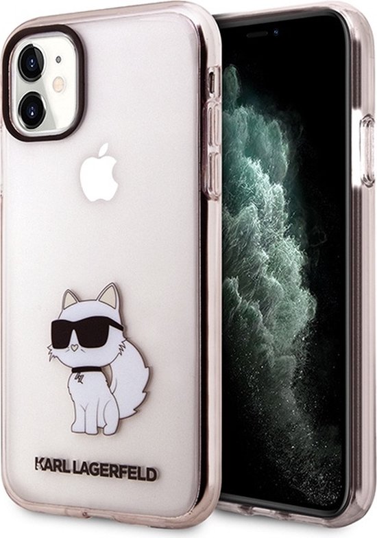 Karl - Lagerfeld - KLHCN61HNCHTCP coque pour iPhone - 11 / Xr - rose - Ikonik - Choupette