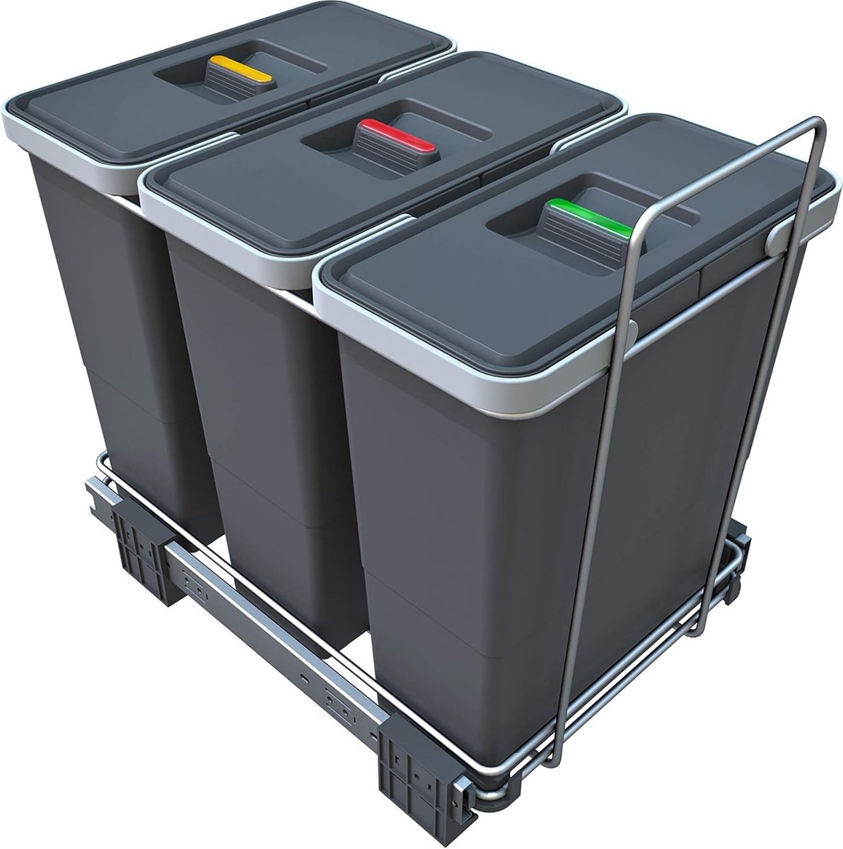 Goedkoopste Goodivery ® Stijlvolle en Ruime Grijze Prullenbak met Schommeldeksel voor Keuken