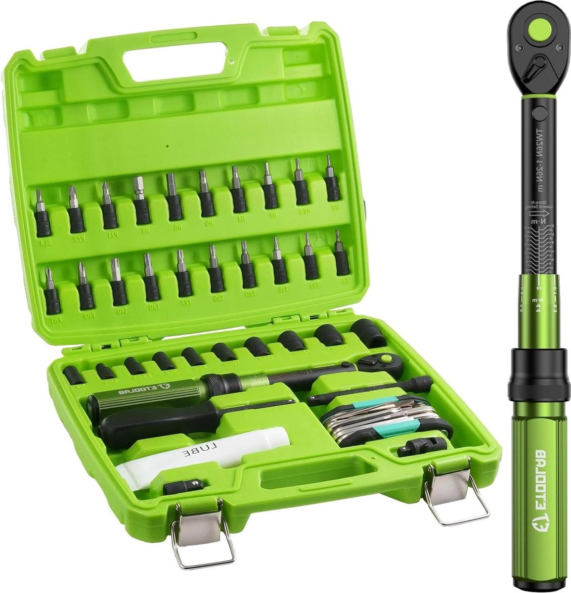 Momentsleutel Fiets 37-delige set 1-26 N·m-10-2313 lbf·in 72 tanden bandenwissel-motorfiets-fiets