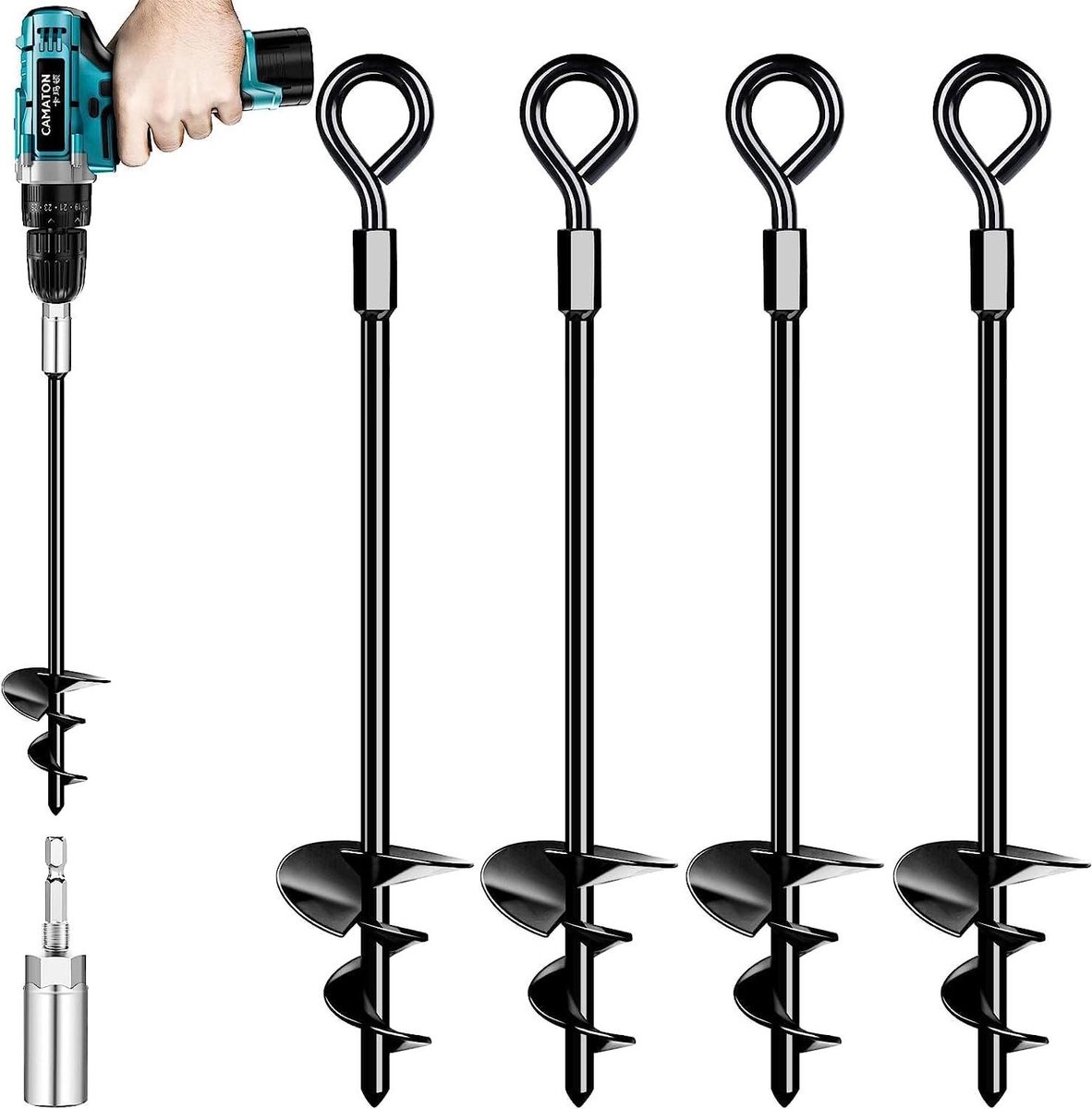 Goedkoopste Heavy Duty Grondanker 4 Pack - Grondharingen Kit voor Tenten en Trampolines