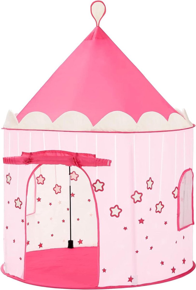 Speeltent voor Kinderen Prinsessenkasteel Meisjes Peuters Binnen Buiten Pop-UP Indianentent Draagtas Geschenk Kinderen Roze LPT01PK