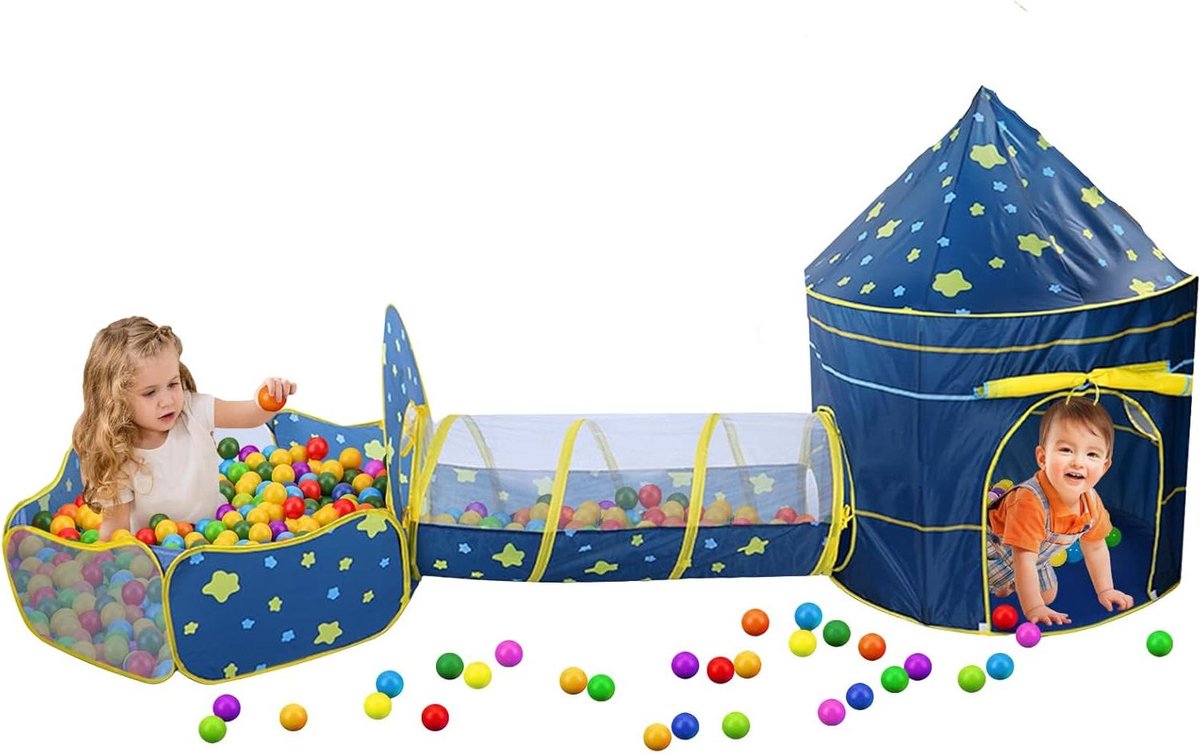 Speeltent voor Kinderen Verkenningstunnel Kindertent Speeltent voor Kinderen en Ballenbak's Opvouwbare Kinderspeeltent