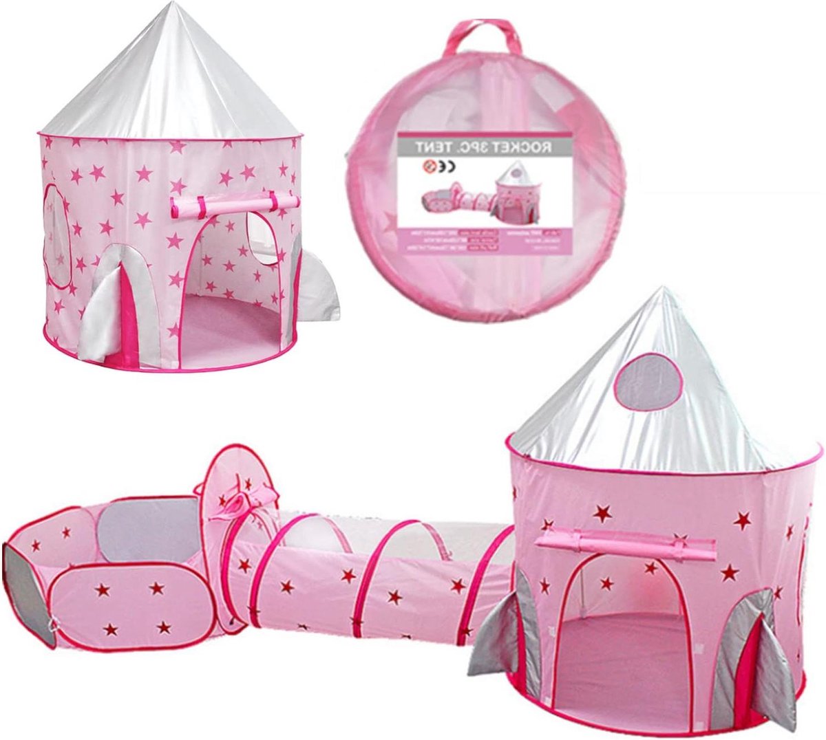 Speeltent voor kinderen 3 in 1 pop-up speeltent en tunnel ballenbak voor peuters jongens meisjes binnen buiten met