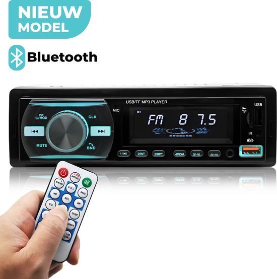 Foto: Autoradio met bluetooth voor alle auto s usb aux en handsfree afstandsbediening verlicht enkel din auto radio met ingebouwde microfoon nederlandse handleiding