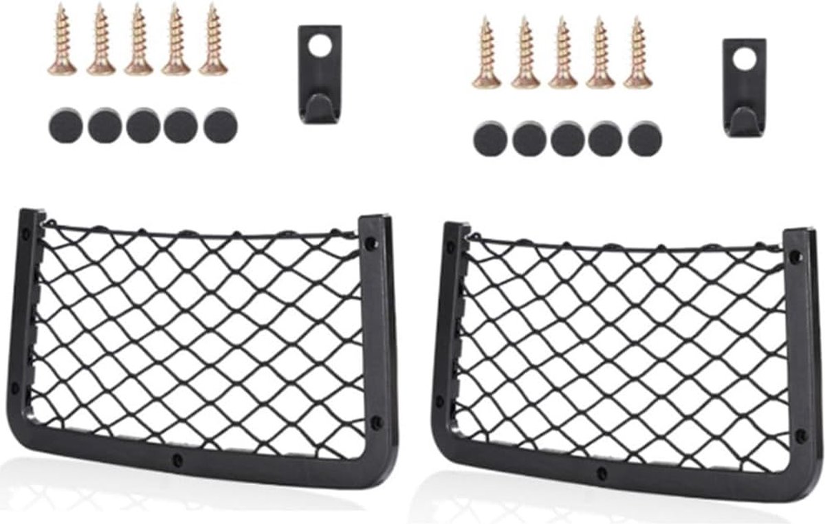 Handig Auto- en Caravannetje: Organiseer Uw Ruimte met Deze 2 Stuks Opbergnetten