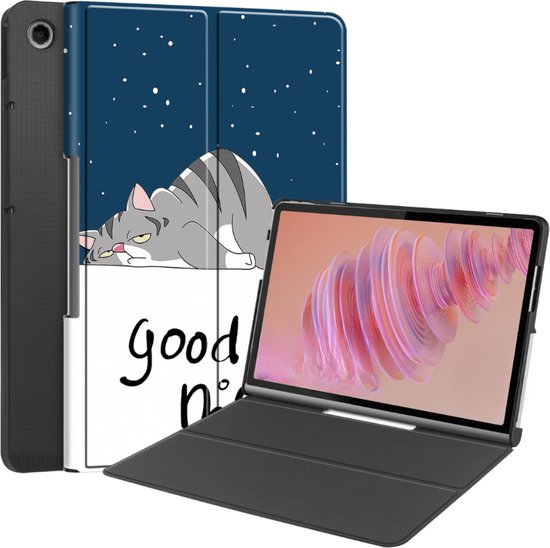 Case2go - Housse de tablette adaptée à Lenovo Tab Plus (2024) - Book case - Avec support - 11,5 pouces - Good Night