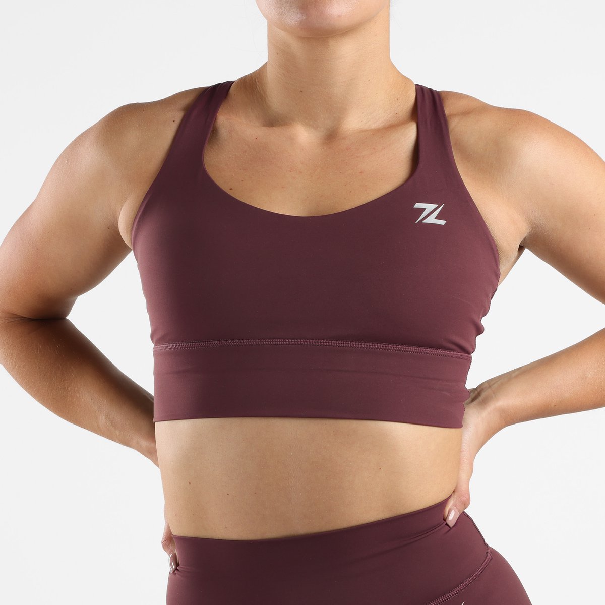 ZEUZ Sport BH Dames - Sportbh, Shock Absorber Sportbeha Sport BRA, Fitness & Crossfit Beha Top - 70% Nylon & 30% Elastaan - Burgundy Rood - Maat XS