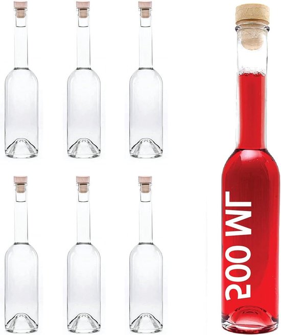 CasaVetro Lot De 6 Bouteilles En Verre Vides 500 Ml Avec Bouchons En Liège Réutilisables – Hermétiques, Parfaites Pour Sloe Gin, Huile, Bière, Cidre, Vodka Et Jus Maison