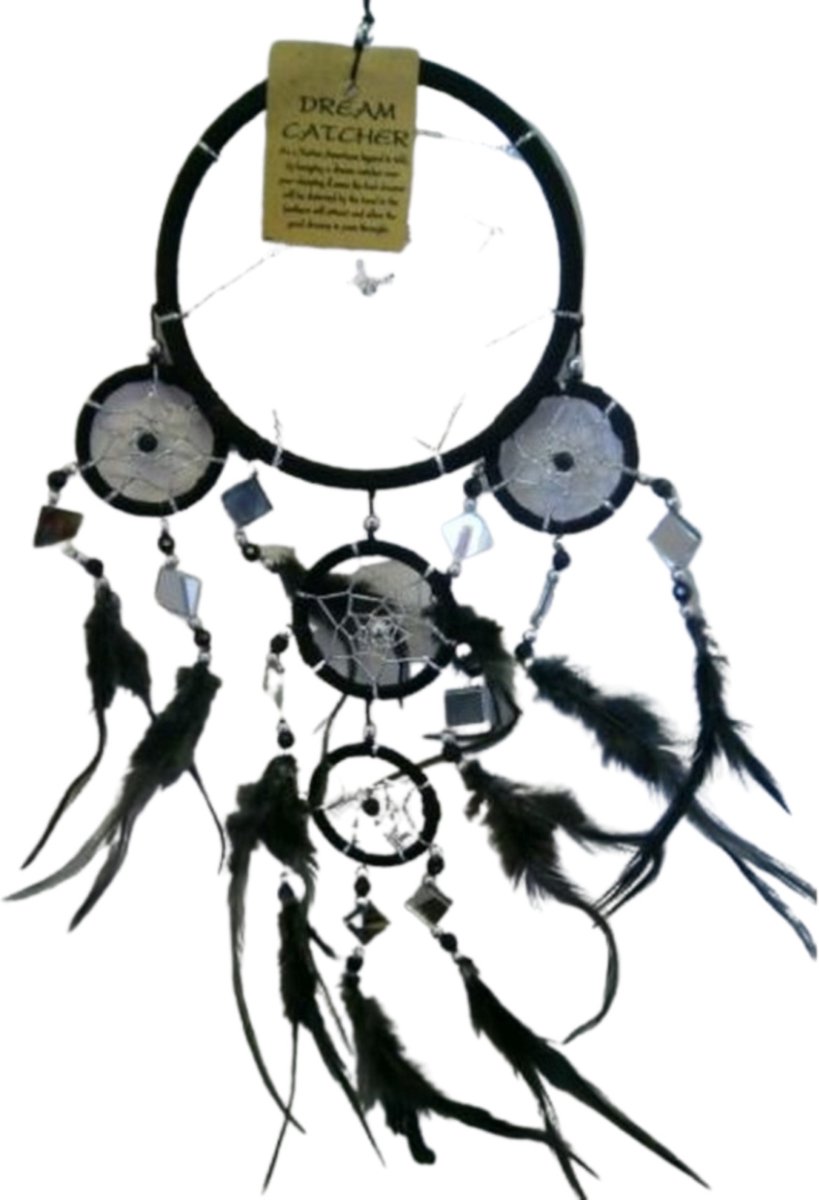 Dromenvanger - Spiegel - 11cm - Zwart - Dreamcatcher