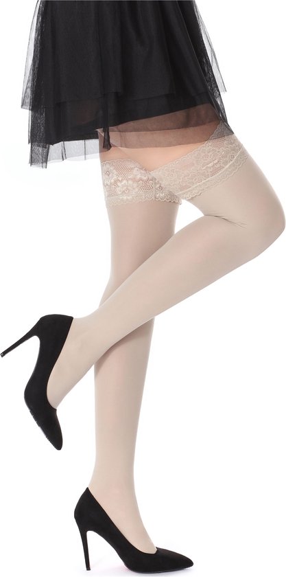 Bellivalini Dames Hold-Up Kousen - 40 Denier - licht glanzend - elastisch - Polyamide - BLV-FI-1004 - Linnen - XS-S