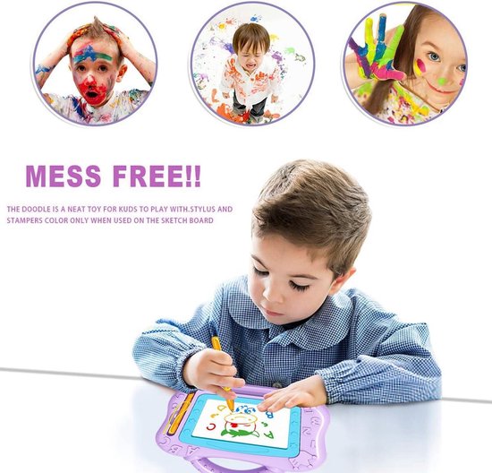 Magische leisteen voor kinderen, uitwisbaar, tekentablet met 4 voeten
