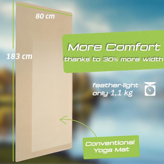 XXL Antislip Yogamat voor Grote Gymnastiekmat - 30% Breder - Milieuvriendelijk en Biologisch Afbreekbaar Yoga mat — afbeelding 3