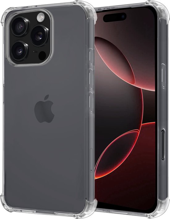 Coque transparente pour un iPhone 14 Pro avec écran partiellement visible.