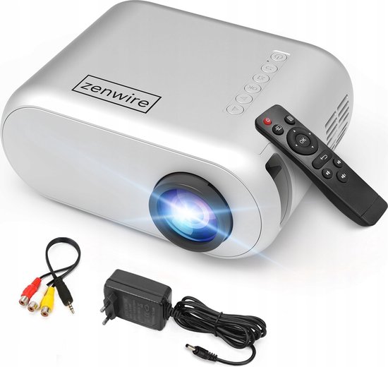 Mini Beamer Zenwire D300S - Beamer - Mini Projector Wifi 2.4/5 GHz - Beamer draagbaar Full HD 1280x720p - HDMI, mini Jack, USB, AV