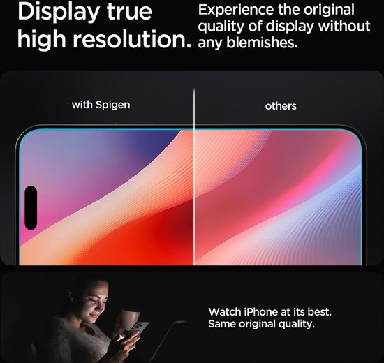 Spigen EZ Fit Screen protector geschikt voor iPhone 16 Pro met installatie tools - 2 Stuks