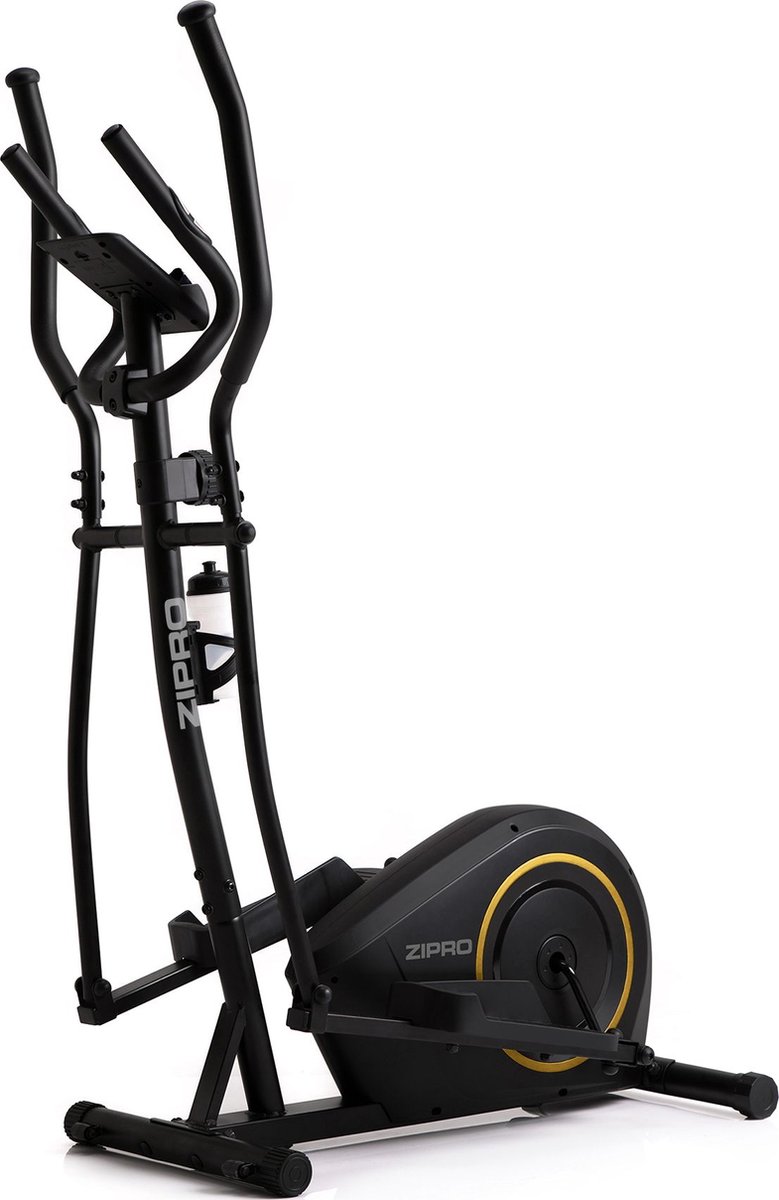 Afbeelding 2 van Zipro Burn Gold Magnetische Crosstrainer, Hartslagsensoren, Gemakkelijk te transporteren, Antislippedalen, Flessenhouder, Homegym, Stabiele structuur, Max. gebruikersgewicht 120 kg, zwart en goud