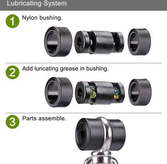 Schommelhaak RVS Openbaar Premium met 2 Kogellagers - Geluidstille / Geluidloze - Scharnier - M12 - 200mm - De Bruine Speeltoestellen