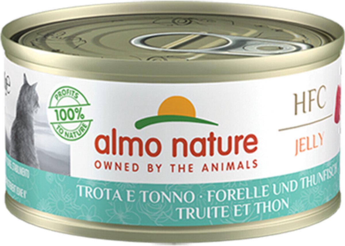 48x Almo Nature HFC Jelly Kattenvoer Nat Forel & Tonijn 70 gr