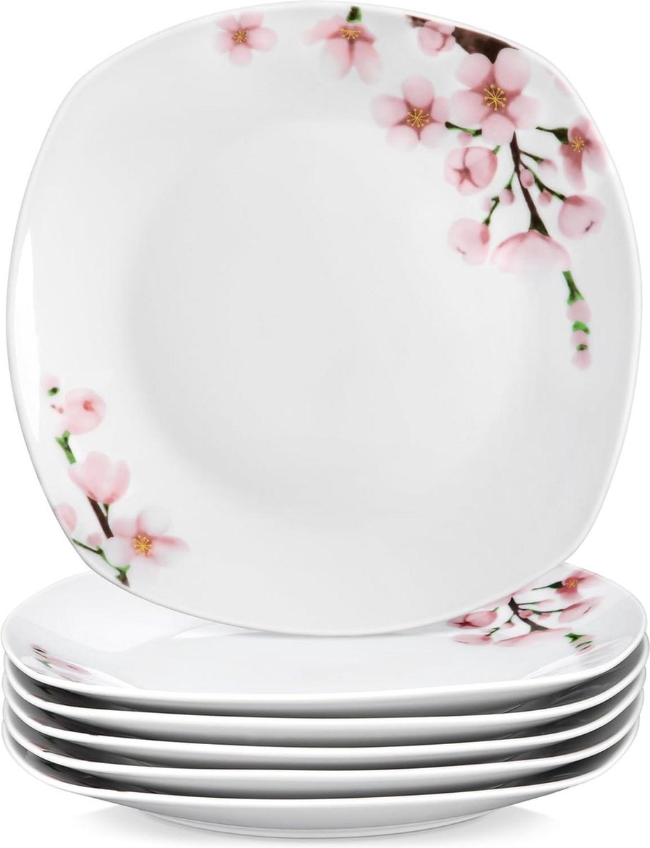 NUTRIUPS 10,2 Vierkante dinerborden Set van 6, 26cm keramische NUTRIUPS 10,2 Vierkante dinerborden Set van 6, 26cm keramische
