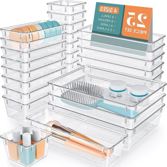32pcs klarer Küchen schubladen organisator Schmuck Aufbewahrung sbox Schubladen