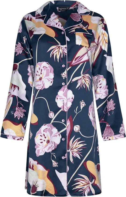 Pastunette Deluxe Monochrome doorknoop Vrouwen Pyjamaset - Dark Blue - Maat 38
