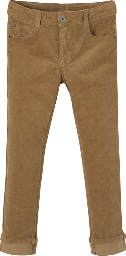De slim fluwelen jongensbroek camel