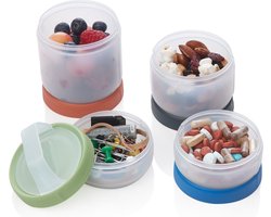 HumanGear Stax Clear/Spectrum Medium Starter 4-pack - opbergdoos - stapelbaar - lichtgewicht - kamperen