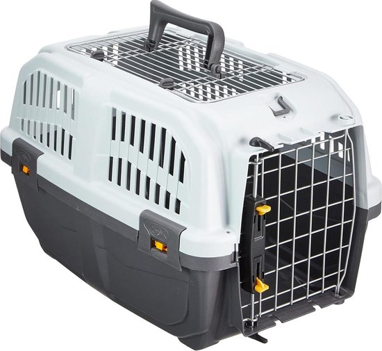 Transportbox 45 x 30 x 30 cm Kunststof Taupe-Crème voor Kleine Huisdieren Reismand Kat