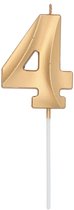 Folat - Bougie numéro 4 glamour or métallisé 7 cm