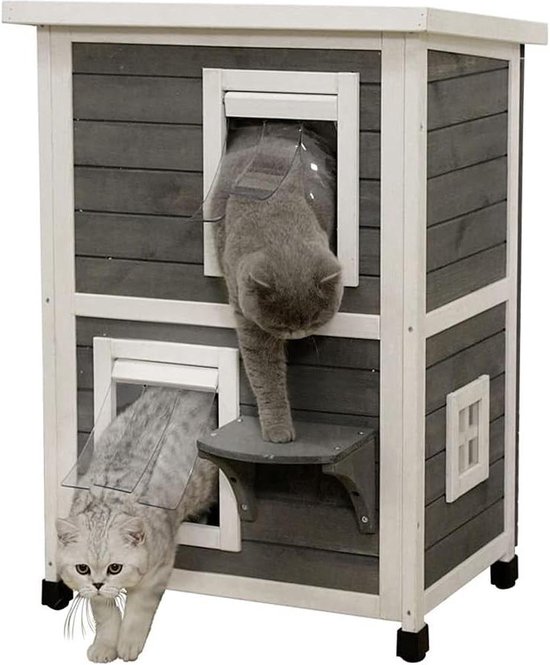 Croci Domus Kattenhuis voor binnen, 43 x 45,5 cm, gesloten, automatisch, intelligent en kalmerend kattenhuis dankzij het bed met instelbare temperatuur en 5 geïntegreerde ontspannende geluiden