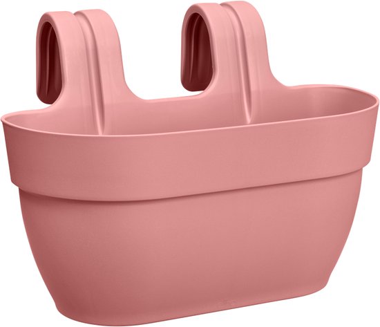 Elho Vibia Campana Easy Hanger M 36 - Balkonbak met Ophanghaken - 100% Gerecycled Plastic - Ø 36.0 x H 26.5 cm - Poederroze