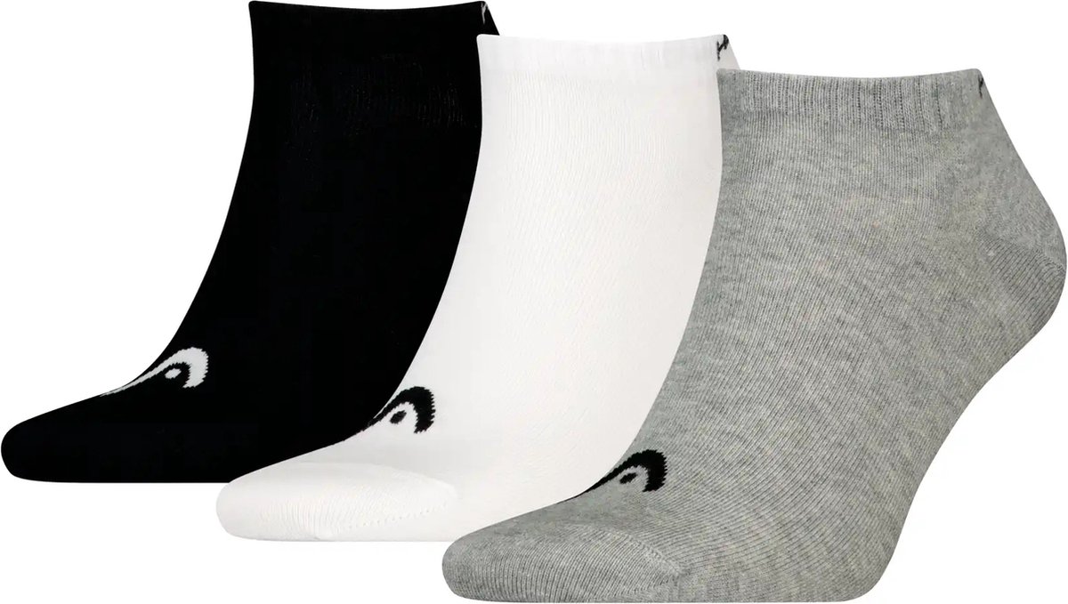 HEAD Unisex Alle sporten Sneakersokken Training 3 Pack Grijs