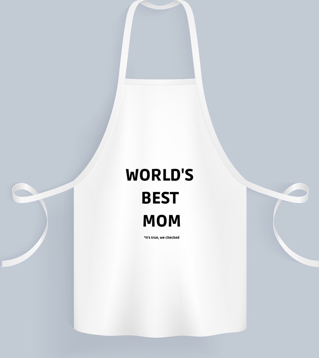 Akyol - world's best mom it's true we checked Keukenschort - Mama - werelds beste moeder - moeder cadeautjes - moederdag - verjaardag - geschenk - kado - 82 bij 71 cm