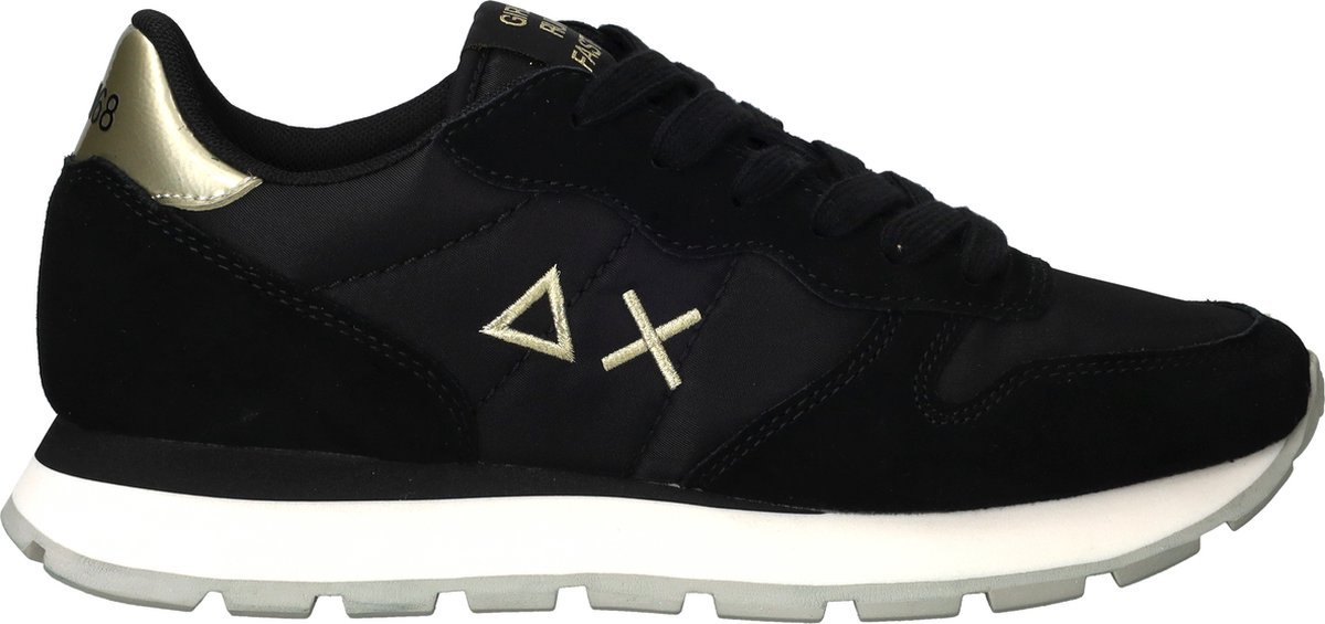 SUN68 Ally Gold suède sneakers zwart