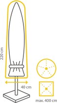 Winza Outdoor Covers - Premium - beschermhoes parasol tot 4 meter - Afmeting : 220x40 cm