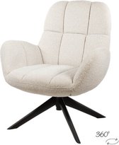 Bol.com Fauteuil Elvis Draaibaar Monet Pearl 73x75x88 cm Luxe Relaxstoel - Moderne Stof - Draaifauteuil - 360° Draaibare Comfort... aanbieding