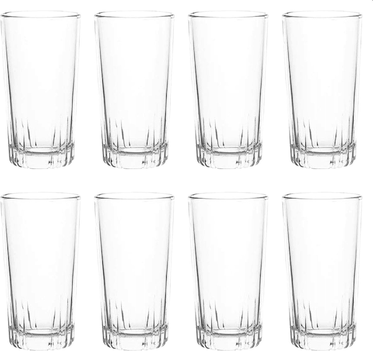 Longdrinkglazen - 380 ML - Set van 8