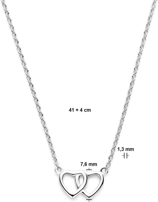 Zilver Gerhodineerde Collier hart 1 1318913