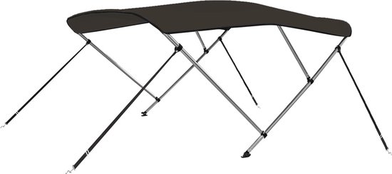 vidaXL Bimini Top 3 arches Zwart 183 x 140 x 137 cm Bimini Top - Voilier - Toit de bateau - Protection solaire - Accessoires de bateau