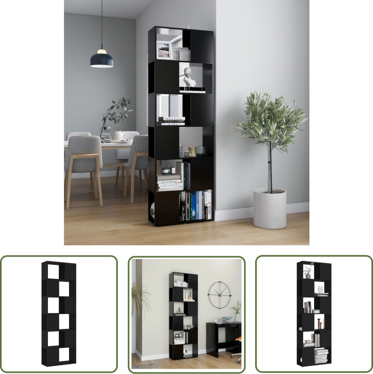 Boekenkast / kamerscherm 80x24x192 cm bewerkt hout wit