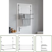Bol.com The Living Store Droogrek voor over de deur - Zilver - Aluminium - 89 x 25 x (60 - 95) cm - Flexibel ontwerp aanbieding