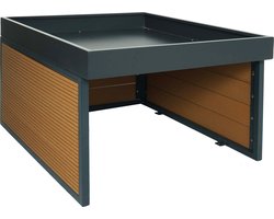 Robotmaaier garage met plantenbak MCW-L45, overkapping voor grasmaaier, WPC m...