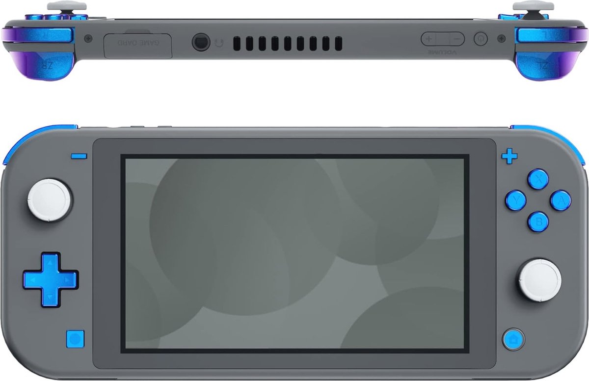 Vervangende Knoppen Set voor Switch Lite - Glanzende Paars Blauw - Inclusief Gereedschap